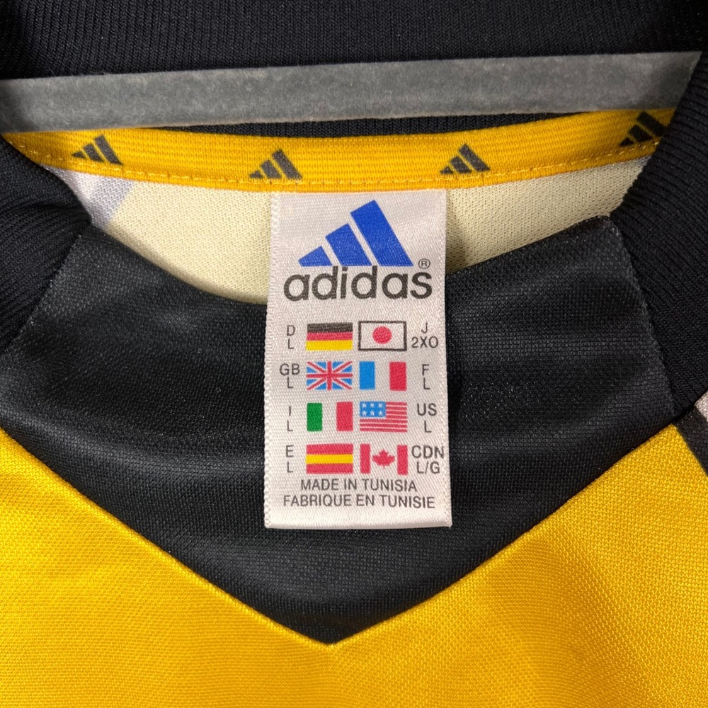VINTAGE Adidas Goalkeeper Jersey Mens L Yellow 2001 Long Sleeve Shirt - Picture 7 of 11